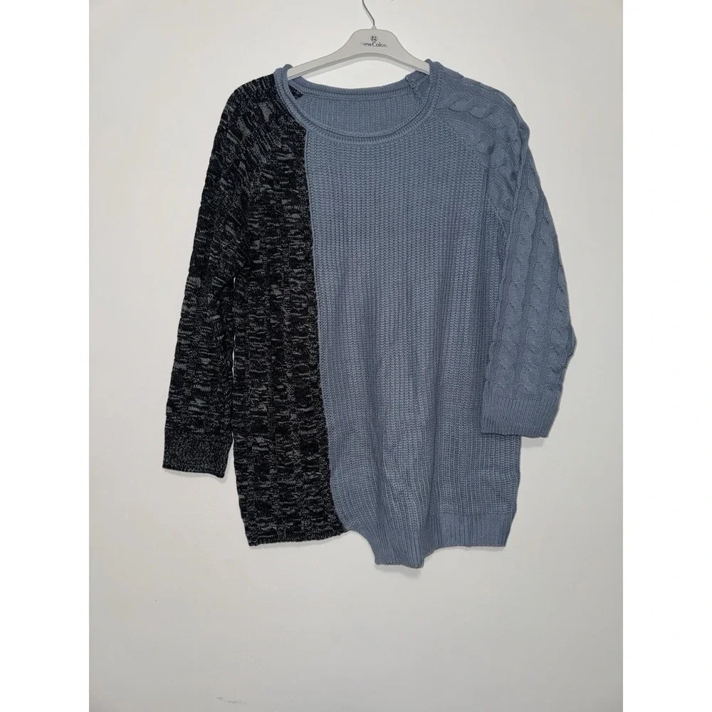 Taoliyuan Mens Pullover Sweater Winter Ribbed Knitted Color Comfort One Size